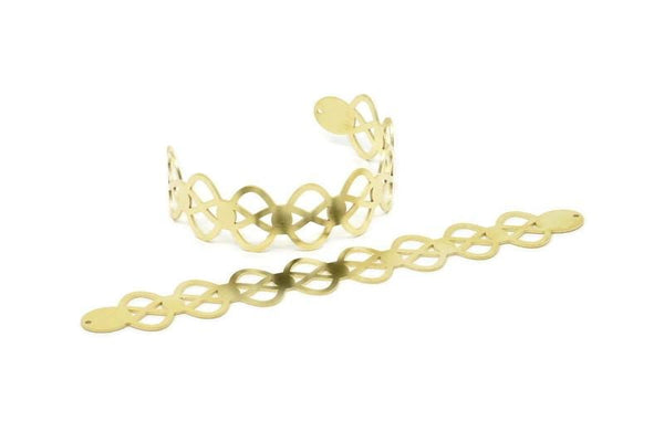Adjustable Bangle Bracelet, Raw Brass Flat Bracelet With 2 Holes, Raw Brass Bracelet, Brass Bracelet Bangle (145x20x0.80mm) SMP1791