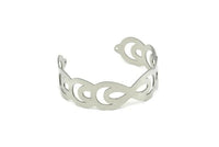 Adjustable Bangle Bracelet, Stainless Steel Flat Bracelet With 2 Holes, Steel Bracelet, Steel Bracelet Bangle (145x18x0.80mm) SMP1794