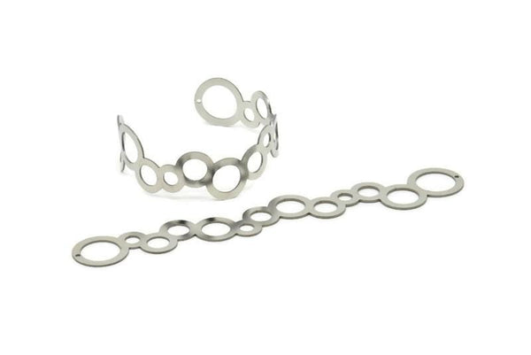 Adjustable Bangle Bracelet, Stainless Steel Flat Bracelet With 2 Holes, Steel Bracelet, Steel Bracelet Bangle (145x23x0.80mm) SMP1797