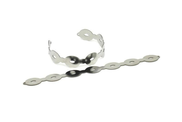 Adjustable Bangle Bracelet, Stainless Steel Flat Bracelet With 2 Holes, Steel Bracelet, Steel Bracelet Bangle (145x13x0.80mm) SMP1792
