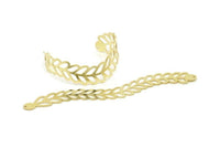 Adjustable Bangle Bracelet, Raw Brass Flat Bracelet With 2 Holes, Raw Brass Bracelet, Brass Bracelet Bangle (145x18x0.80mm) SMP1795