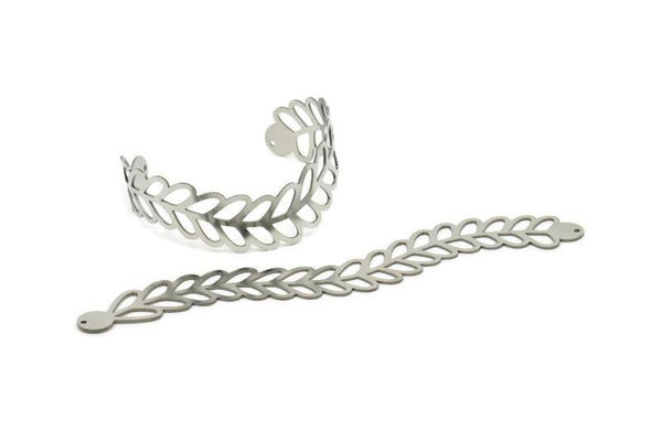 Adjustable Bangle Bracelet, Stainless Steel Flat Bracelet With 2 Holes, Steel Bracelet, Steel Bracelet Bangle (145x18x0.80mm) SMP1793