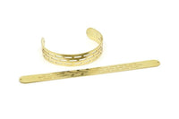 Adjustable Bangle Bracelet, Raw Brass Flat Bracelet With 2 Holes, Raw Brass Bracelet, Brass Bracelet Bangle (145x13x0.80mm) SMP1802