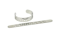 Adjustable Bangle Bracelet, Stainless Steel Flat Bracelet With 2 Holes, Steel Bracelet, Steel Bracelet Bangle (145x13x0.80mm) SMP1811