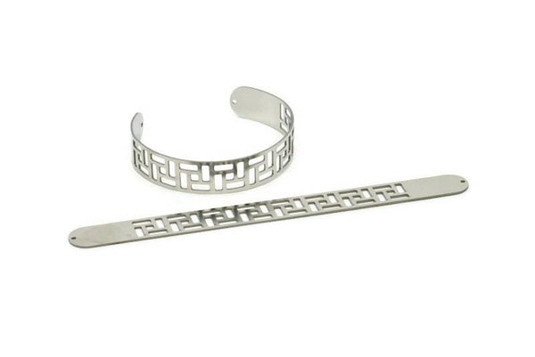 Adjustable Bangle Bracelet, Stainless Steel Flat Bracelet With 2 Holes, Steel Bracelet, Steel Bracelet Bangle (145x13x0.80mm) SMP1811