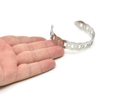 Adjustable Bangle Bracelet, Stainless Steel Flat Bracelet With 2 Holes, Steel Bracelet, Steel Bracelet Bangle (145x12x0.80mm) SMP1809