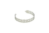 Adjustable Bangle Bracelet, Stainless Steel Flat Bracelet With 2 Holes, Steel Bracelet, Steel Bracelet Bangle (145x9x0.80mm) SMP1813