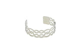 Adjustable Bangle Bracelet, Stainless Steel Flat Bracelet With 2 Holes, Steel Bracelet, Steel Bracelet Bangle (145x17x0.80mm) SMP1806