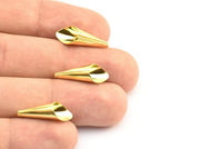 Gold Cone, 8 Gold Plated Brass Cone Bead Caps, Findings (21x7mm) D0059 Q0125