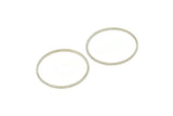 28mm Circle Connectors - 12 Silver Tone Brass Circle Connectors (28x1x1mm) BS 1090