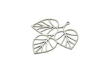 Steel Leaf Charm, Stainless Steel Leaf Charms With 1 Loop, Leaf Earrings (37x35x0.80mm) SMP1833