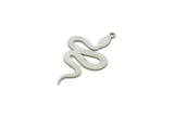 Steel Snake Charm, Stainless Steel Snake Charms With 1 Loop, Snake Pendants (30x18x0.80mm) SMP1822