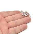 Steel Snake Charm, Stainless Steel Snake Charms With 1 Loop, Snake Pendants (30x18x0.80mm) SMP1822
