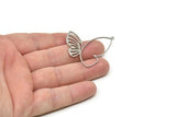 Steel Butterfly Charm, Stainless Steel Butterfly Charms With 1 Loop, Earring Findings (36x38x0.80mm) SMP1831