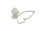 Steel Butterfly Charm, Stainless Steel Butterfly Charms With 1 Loop, Earring Findings (36x38x0.80mm) SMP1831