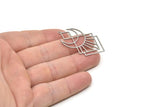 Steel Moon Charm, Stainless Steel Geometric Charms With 1 Loop, Findings (42x25x0.80mm) SMP1844