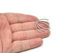Steel Lotus Charm, Stainless Steel Lotus Flower Charms With 1 Loop, Findings (28x33x0.80mm) SMP1818