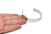 Steel Bracelet Heart, Stainless Steel Flat Bracelet With 2 Holes, Steel Heart Bangle, Bracelet Bangle (145x10x0.80mm) SMP1888