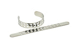 Adjustable Bangle Bracelet, Stainless Steel Flat Bracelet With 2 Holes, Steel Bracelet, Steel Bracelet Bangle (145x13x0.80mm) SMP1882