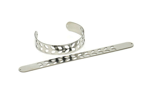 Adjustable Bangle Bracelet, Stainless Steel Flat Bracelet With 2 Holes, Steel Bracelet, Steel Bracelet Bangle (145x13x0.80mm) SMP1882