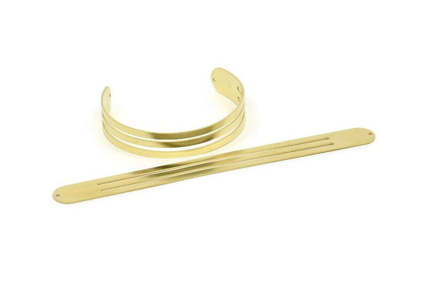Adjustable Bangle Bracelet, Raw Brass Flat Bracelet With 2 Holes, Raw Brass Bracelet, Brass Bracelet Bangle (145x13x0.80mm) SMP1887