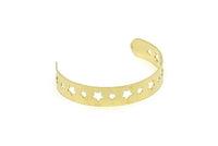 Brass Bracelet Star, Raw Brass Flat Bracelet With 2 Holes, Raw Brass Star Bangle, Bracelet Bangle (145x10x0.80mm) SMP1883