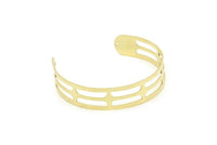 Adjustable Bangle Bracelet, Raw Brass Flat Bracelet With 2 Holes, Raw Brass Bracelet, Brass Bracelet Bangle (145x13x0.80mm) SMP1884