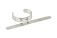 Adjustable Bangle Bracelet, Stainless Steel Flat Bracelet With 2 Holes, Steel Bracelet, Steel Bracelet Bangle (145x13x0.80mm) SMP1884