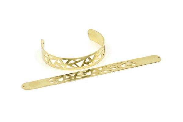 Adjustable Bangle Bracelet, Raw Brass Flat Bracelet With 2 Holes, Raw Brass Bracelet, Brass Bracelet Bangle (145x13x0.80mm) SMP1886