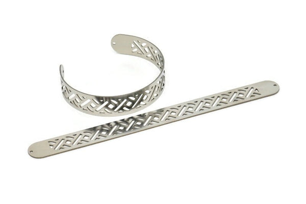 Adjustable Bangle Bracelet, Stainless Steel Flat Bracelet With 2 Holes, Steel Bracelet, Steel Bracelet Bangle (145x13x0.80mm) SMP1776