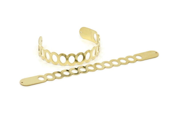 Adjustable Bangle Bracelet, Raw Brass Flat Bracelet With 2 Holes, Raw Brass Bracelet, Brass Bracelet Bangle (145x13x0.80mm) SMP1890