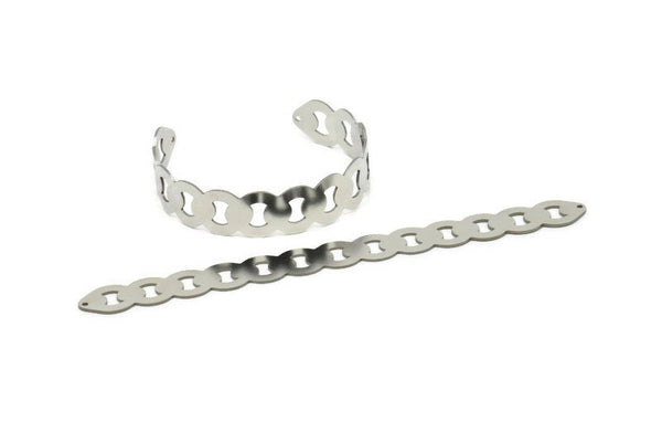 Adjustable Bangle Bracelet, Stainless Steel Flat Bracelet With 2 Holes, Steel Bracelet, Steel Bracelet Bangle (145x13x0.80mm) SMP1894