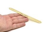 Adjustable Bangle Bracelet, Raw Brass Flat Bracelet With 2 Holes, Raw Brass Bracelet, Brass Bracelet Bangle (145x13x0.80mm) SMP1893