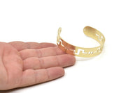Adjustable Bangle Bracelet, Raw Brass Flat Bracelet With 2 Holes, Raw Brass Bracelet, Brass Bracelet Bangle (145x13x0.80mm) SMP1891