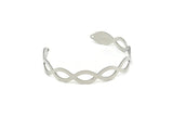 Adjustable Bangle Bracelet, Stainless Steel Flat Bracelet With 2 Holes, Steel Bracelet, Steel Bracelet Bangle (145x10x0.80mm) SMP1892
