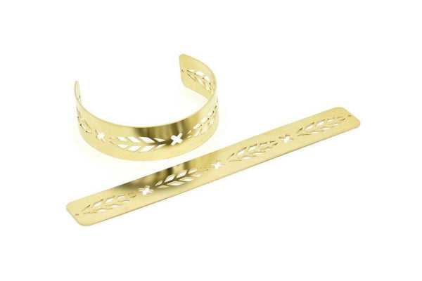 Adjustable Bangle Bracelet, Raw Brass Flat Bracelet With 2 Holes, Raw Brass Bracelet, Brass Bracelet Bangle (145x19x0.80mm) SMP1777