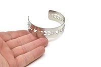 Adjustable Bangle Bracelet, Stainless Steel Flat Bracelet With 2 Holes, Steel Bracelet, Steel Bracelet Bangle (145x19x0.80mm) SMP1777