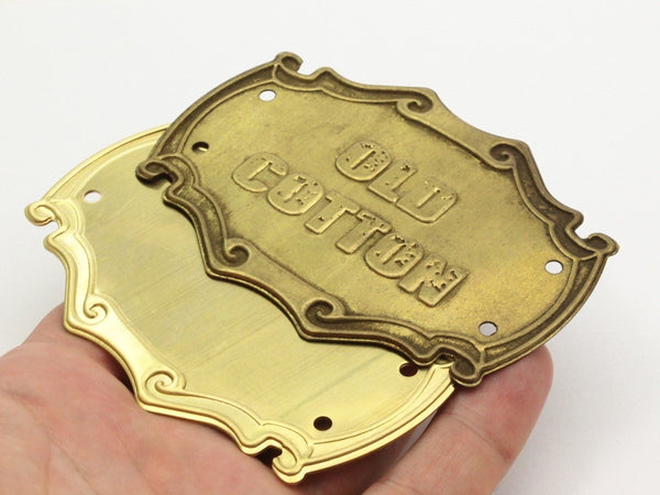 Retro Jewelry Blank, Huge Raw Brass Stamping Blank (91x63x0.80mm) Brs 905p C106