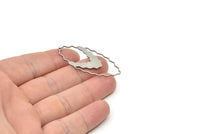 Steel Oval Charm, Stainless Steel Oval Pendants With 1 Loop, Steel Earrings (46x21x0.80mm) SMP1815