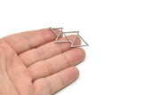 Steel Geometric Charm, Stainless Steel Triangle Charms With 1 Loop, Findings (44x21x0.80mm) SMP1842
