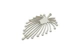 Steel Dandelion Charm, Stainless Steel Fringed Charms With 1 Loop (45x27x0.80mm) SMP1827