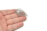 Steel Dandelion Charm, Stainless Steel Fringed Charms With 1 Loop (45x27x0.80mm) SMP1827