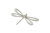 Steel Dragonfly Charm, Stainless Steel Dragonfly Shaped Charms With 1 Loop, Pendants, Findings (49x30x0.80mm) SMP1828