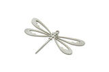 Steel Dragonfly Charm, Stainless Steel Dragonfly Shaped Charms With 1 Loop, Pendants, Findings (49x30x0.80mm) SMP1828