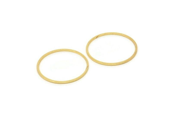 28mm Circle Connectors, 6 Gold Plated Brass Circle Connectors (28x1x1mm) BS 1090