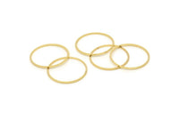 28mm Circle Connectors, 6 Gold Plated Brass Circle Connectors (28x1x1mm) BS 1090