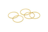 28mm Circle Connectors, 6 Gold Plated Brass Circle Connectors (28x1x1mm) BS 1090
