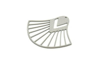 Steel Shell Charm, Stainless Steel Shell Shaped Charms With 1 Hole, Charm Pendants (37x41.5x0.80mm) SMP1846