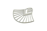 Steel Shell Charm, Stainless Steel Shell Shaped Charms With 1 Hole, Charm Pendants (37x41.5x0.80mm) SMP1846