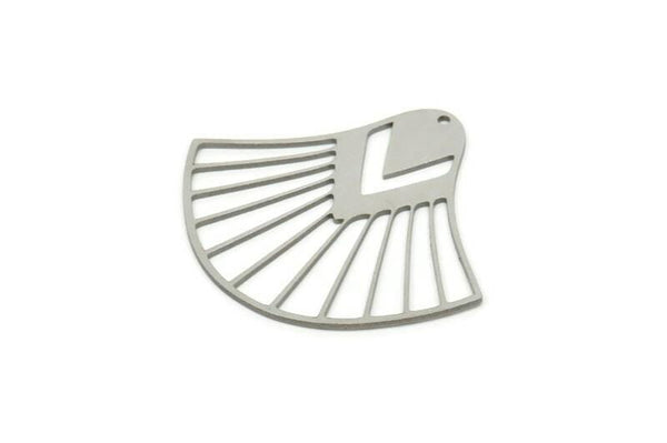 Steel Shell Charm, Stainless Steel Shell Shaped Charms With 1 Hole, Charm Pendants (37x41.5x0.80mm) SMP1846